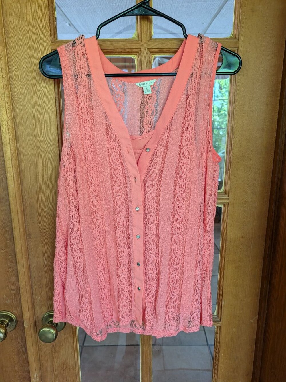 Coral Lacey Dress Top